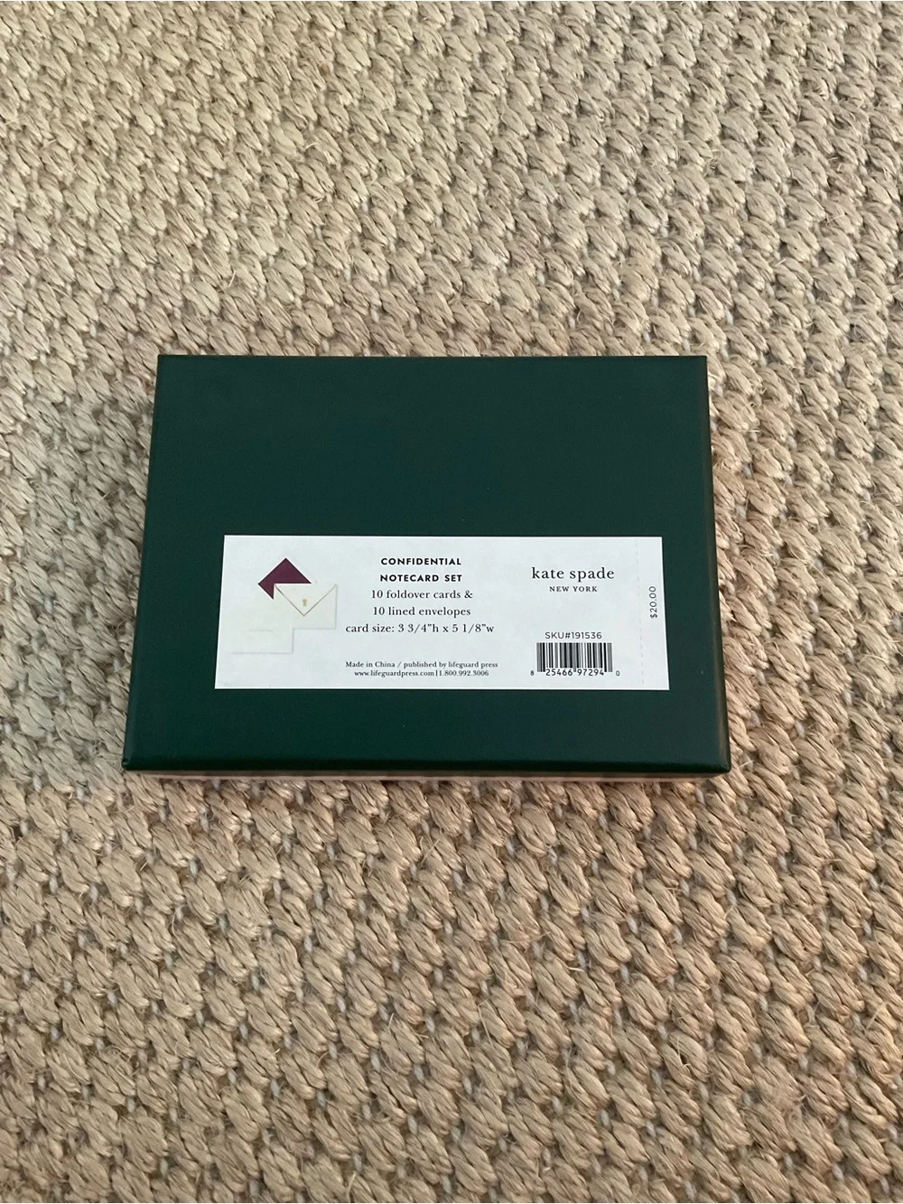 Brand New Kate Spade Notecard Set - 10